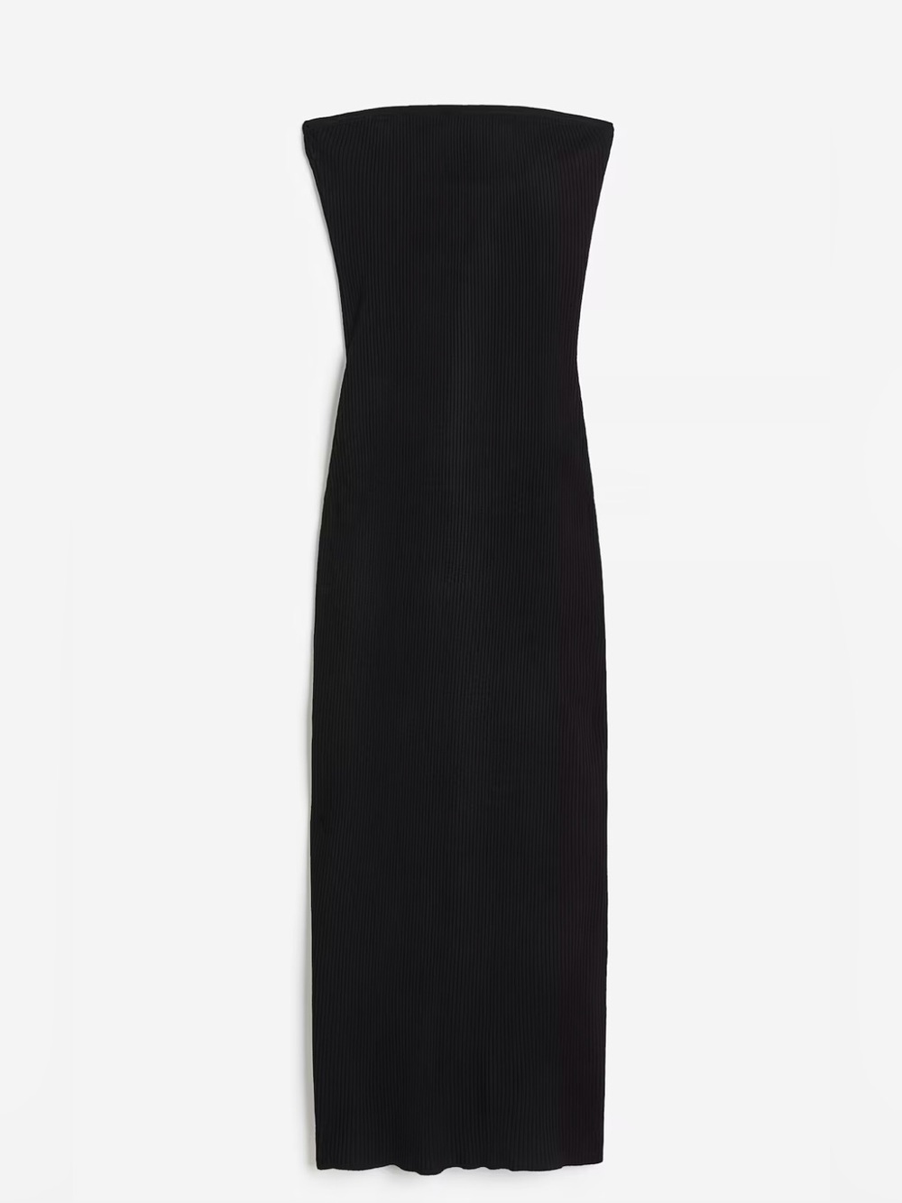 H&M Strapless Black Ribbed Maxi Dress